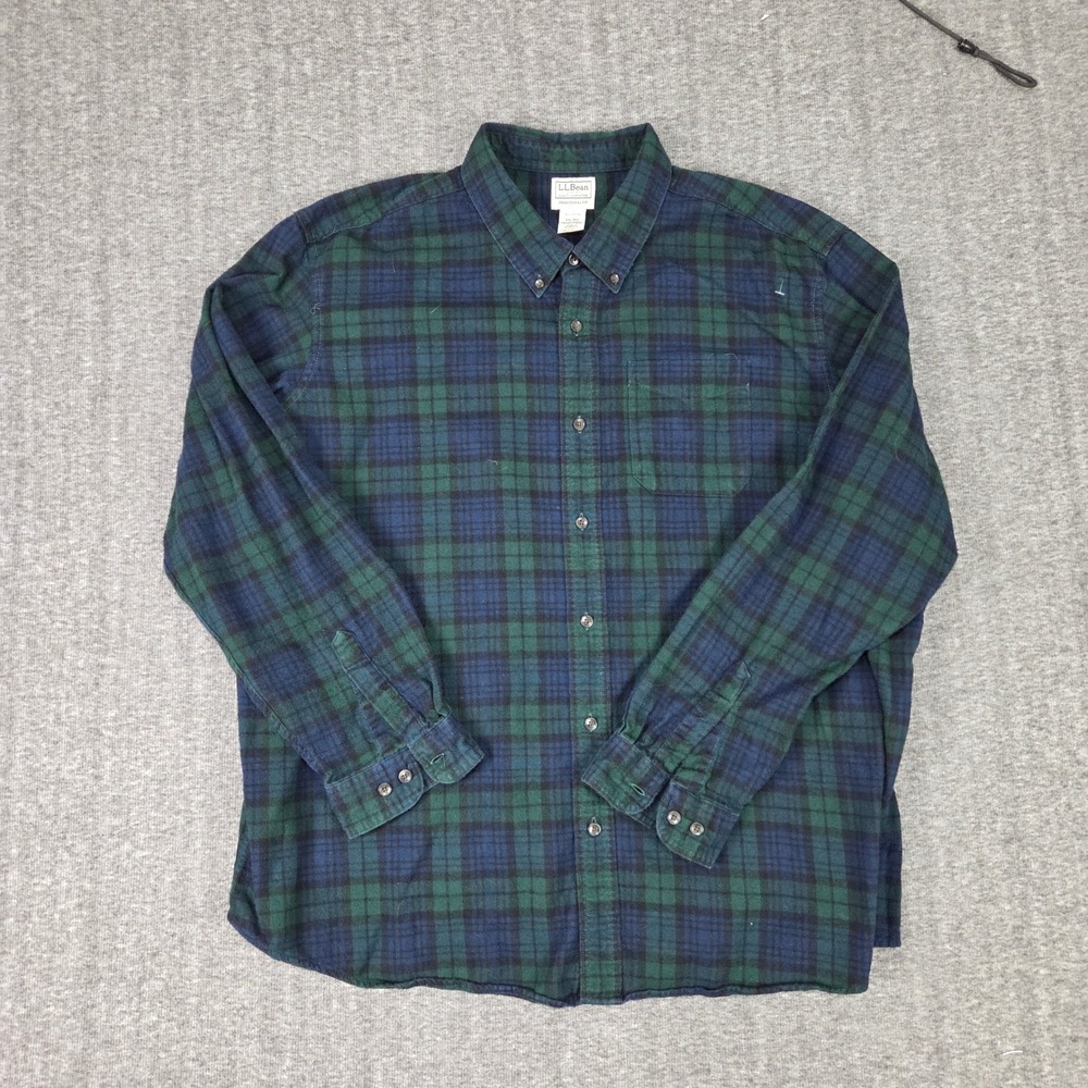 LL Bean Flannel Shirt Mens XXL Traditional Fit Tartan Plaid Button Down